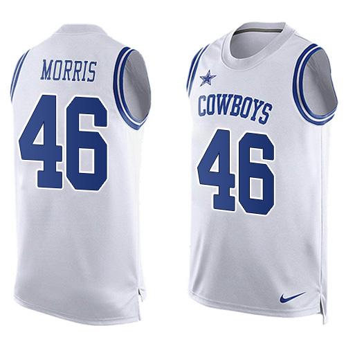 Nike Cowboys #46 Alfred Morris White Men's Stitched NFL Limited Tank Top Jersey - Click Image to Close